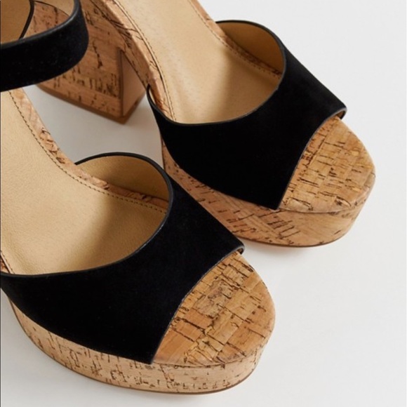 Steve Madden Jess Leather Chunky Platform Heels Black … - Picture 4 of 6